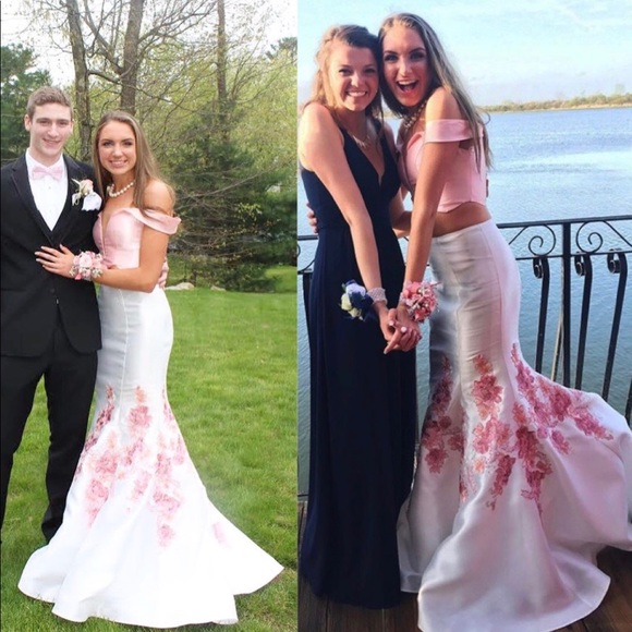 pink and white prom